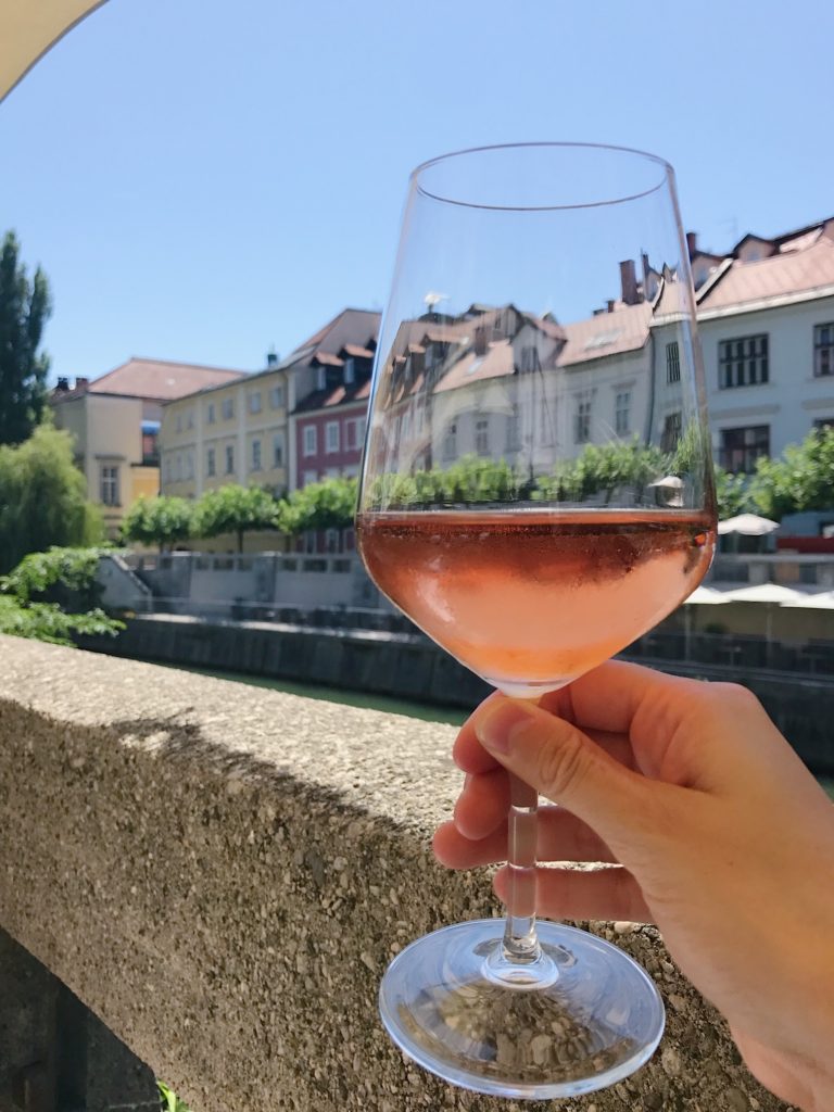 Rose Wine Glass Ljubljana Slovenia